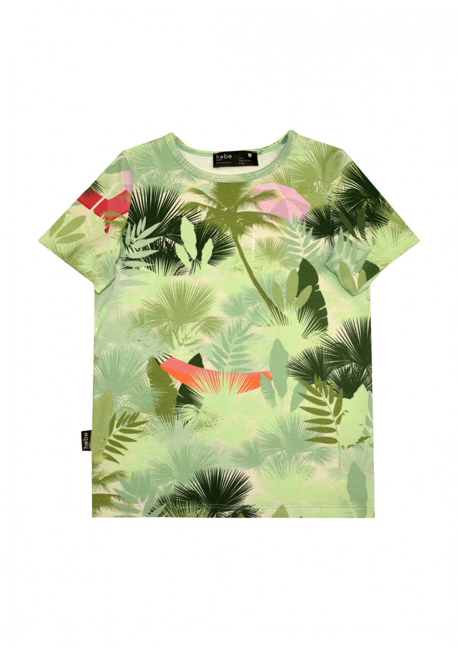 Top with green palm print SS21044L