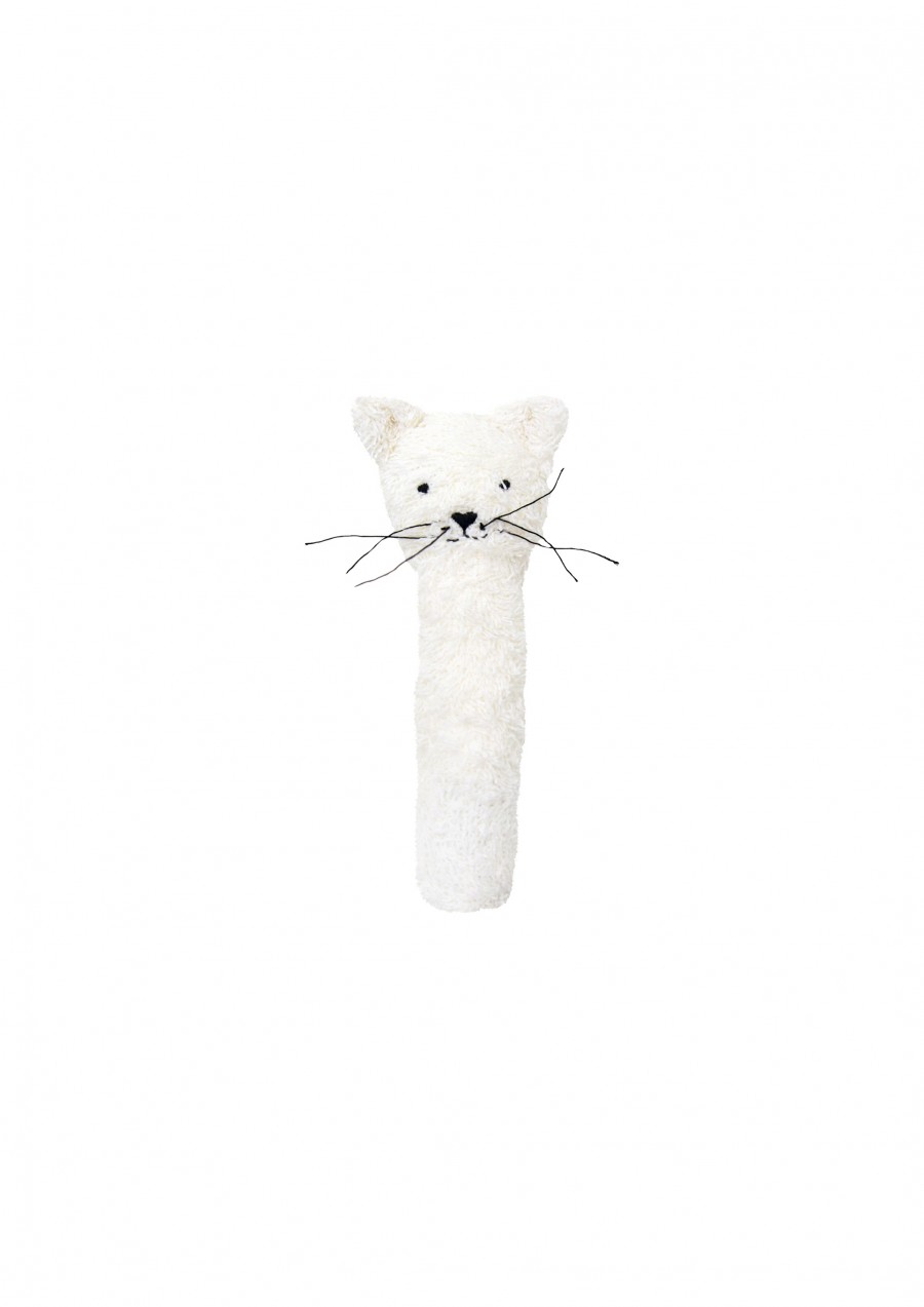 Toy rattle cat off white SS22381