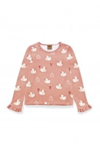 Top with all-over cat print