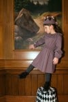 Dress violet with collar and embroidery FW23163