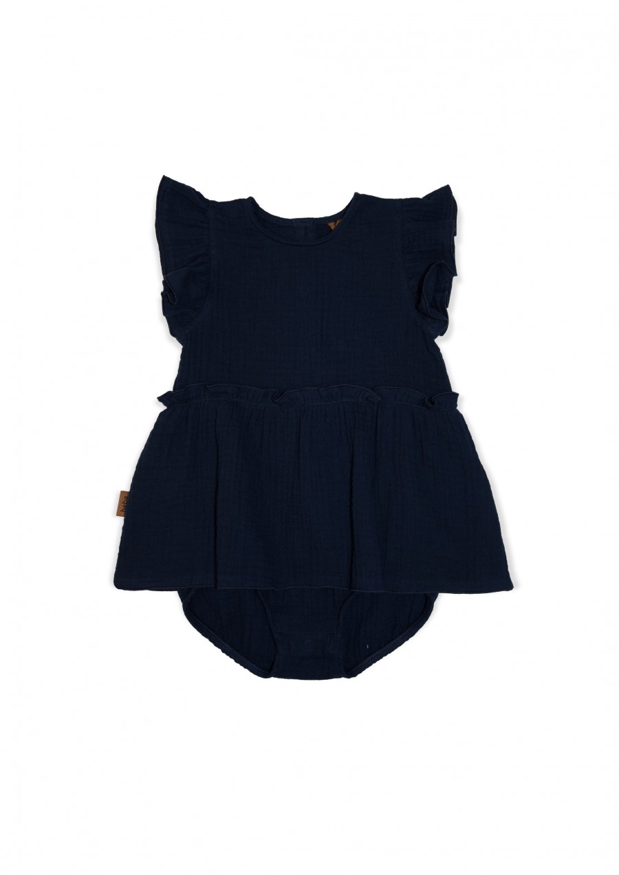 Body dress dark blue muslin SS24231