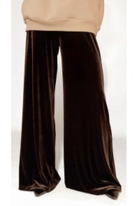 Dark brown velvet pants, long