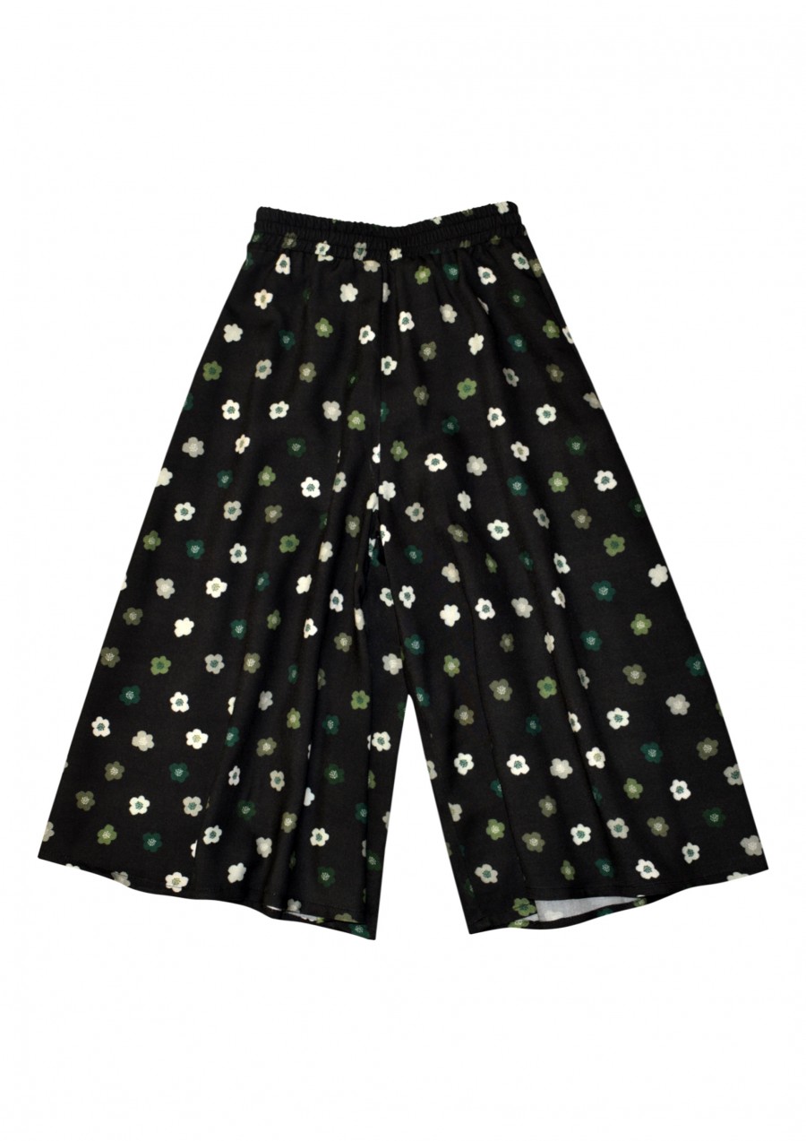 Culottes with floral green print FW21065L