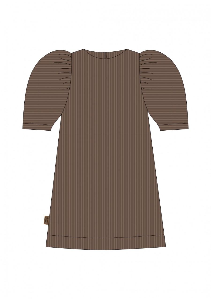 Dress taupe corduroy, women FW24190