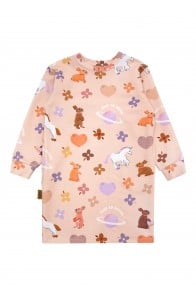 Sweater dress with allover unicorn print