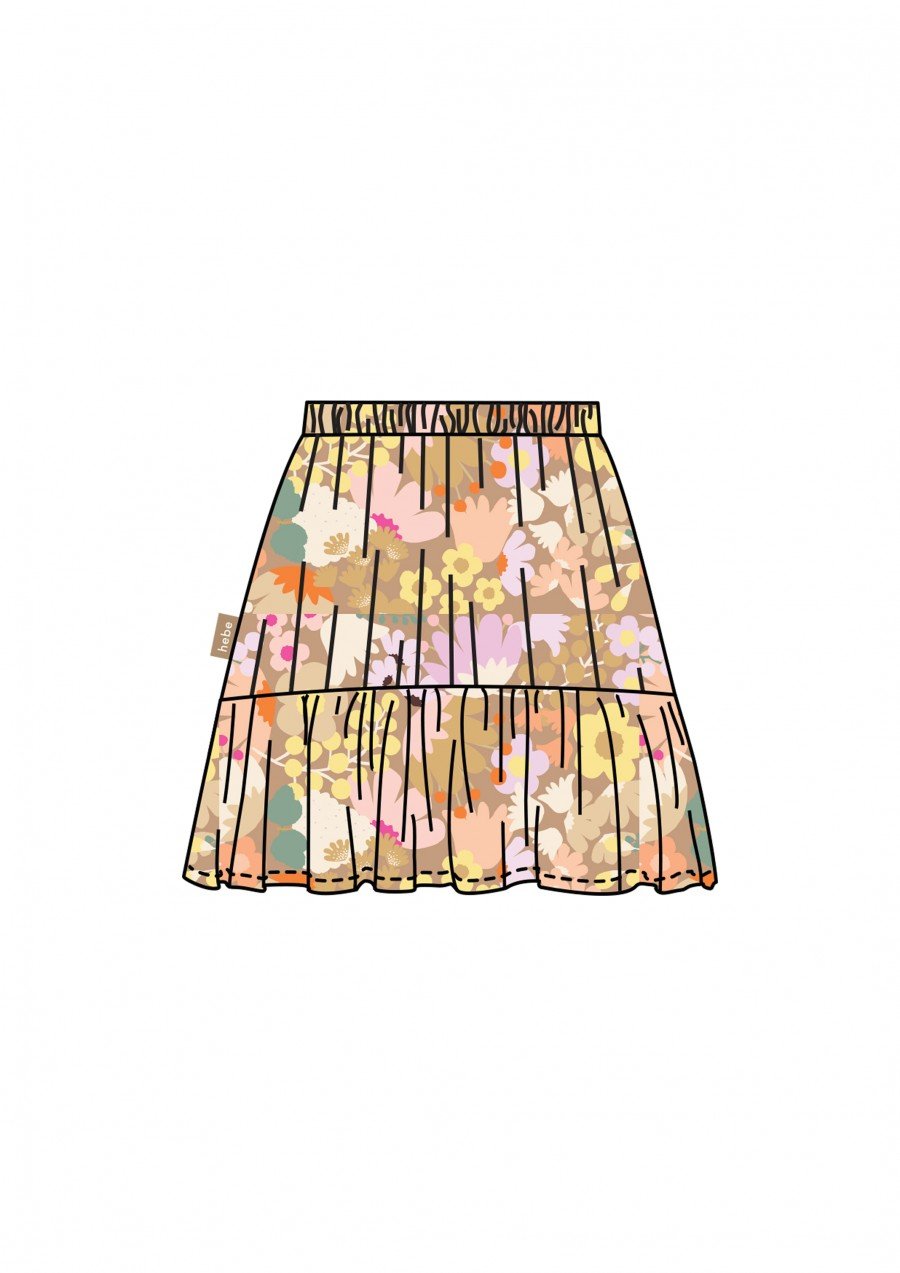 Skirt with lilac floral print SS23140L