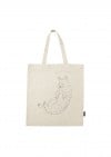 Canvas bag golde with handles and cat AKS0016