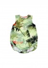 Romper with green palm print SS21038