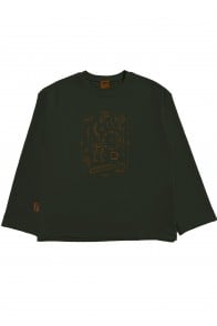 Sweashirt dark green with print