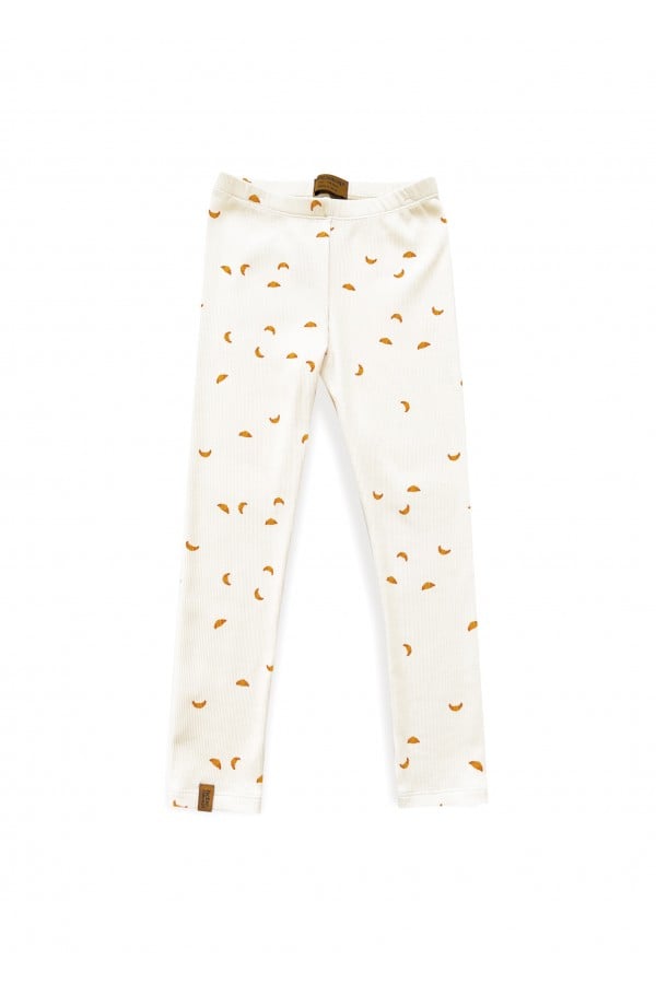 Rib leggings with all-over croissant print 0136_F25228