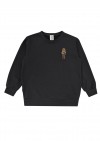 Warm sweater dark grey with embroidery dog SS23032L
