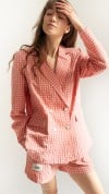 Jacket raspberry pink checkers for female 0030_S25042