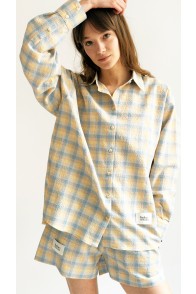 Shirt blue yellow checkered