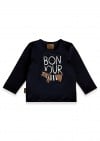 Top with snap buttons on the neck and placment print BONJOUR dog navy blue 0107_F25218