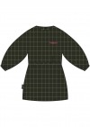 Blouse green checkered with embroidrey bonjour for female FW21104