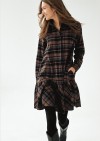 Dress brown checkered flanel, women FW24201