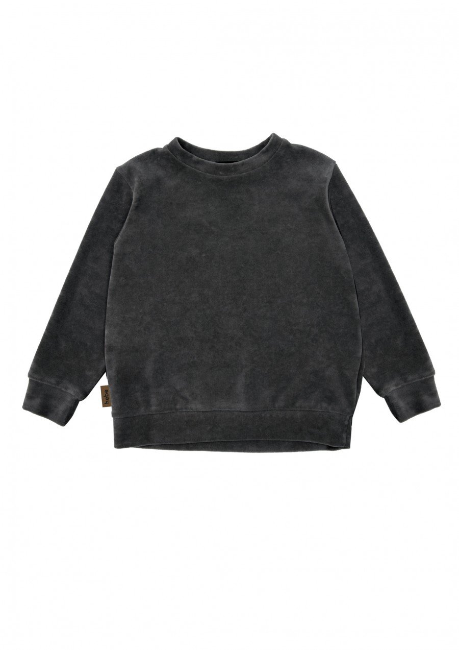 Sweatshirt dark grey velvet FW23224