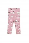 Pink leggings with high waist with penguins and seals MLE1006