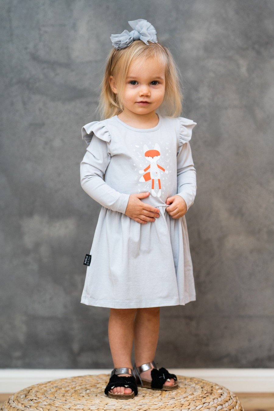 Dress grey with ruffles and Tuta fox TUT010