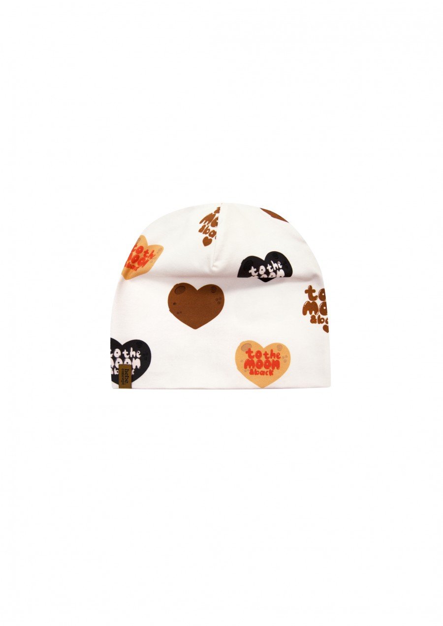 Hat with overall big heart print FW24078