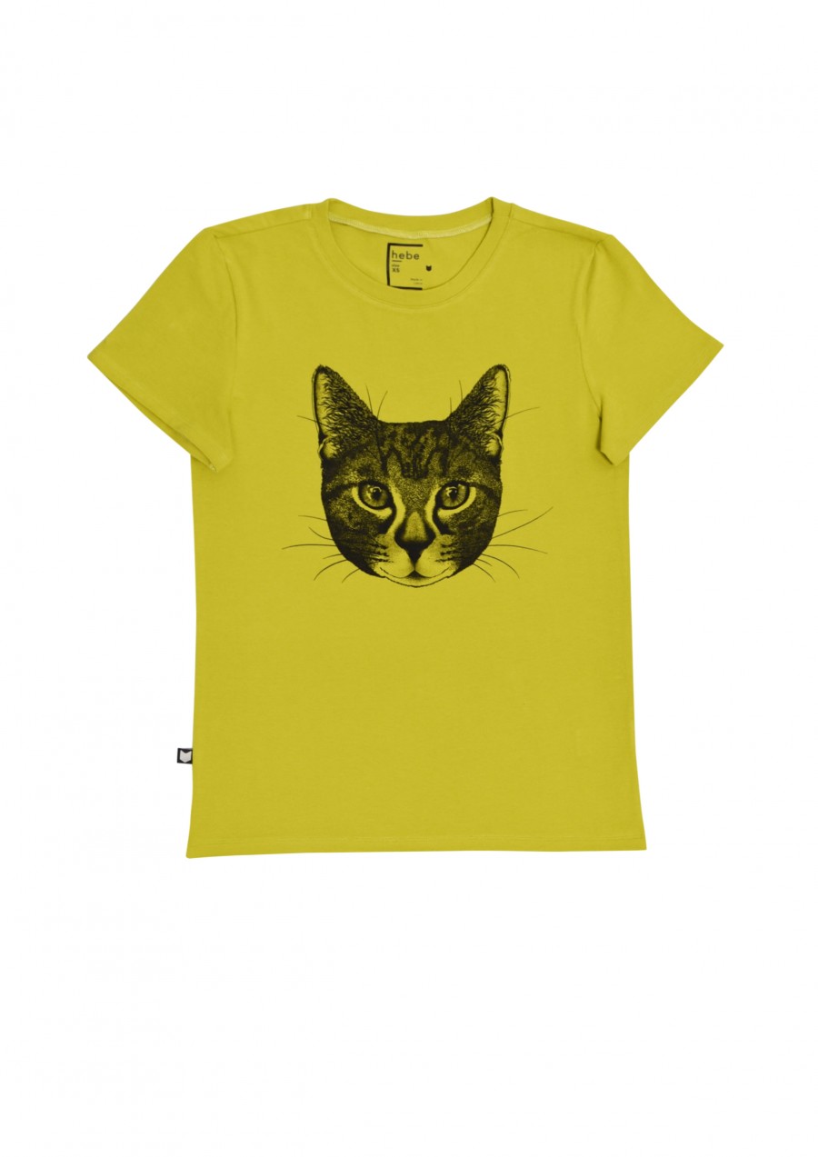 Top yellow green with cat FW18217