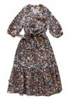 Maxi dress cotton with midsummer flower print for women LIGO2407