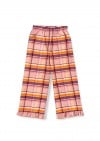 Pants flannel with ruffles and pockets pink/peach checkers 0308_F25136