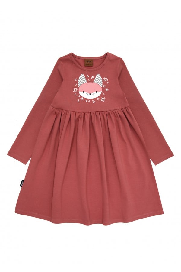 Dress pink with Tuta's fox print