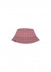 Hat pink checkered with embroidrey bonjour FW21071