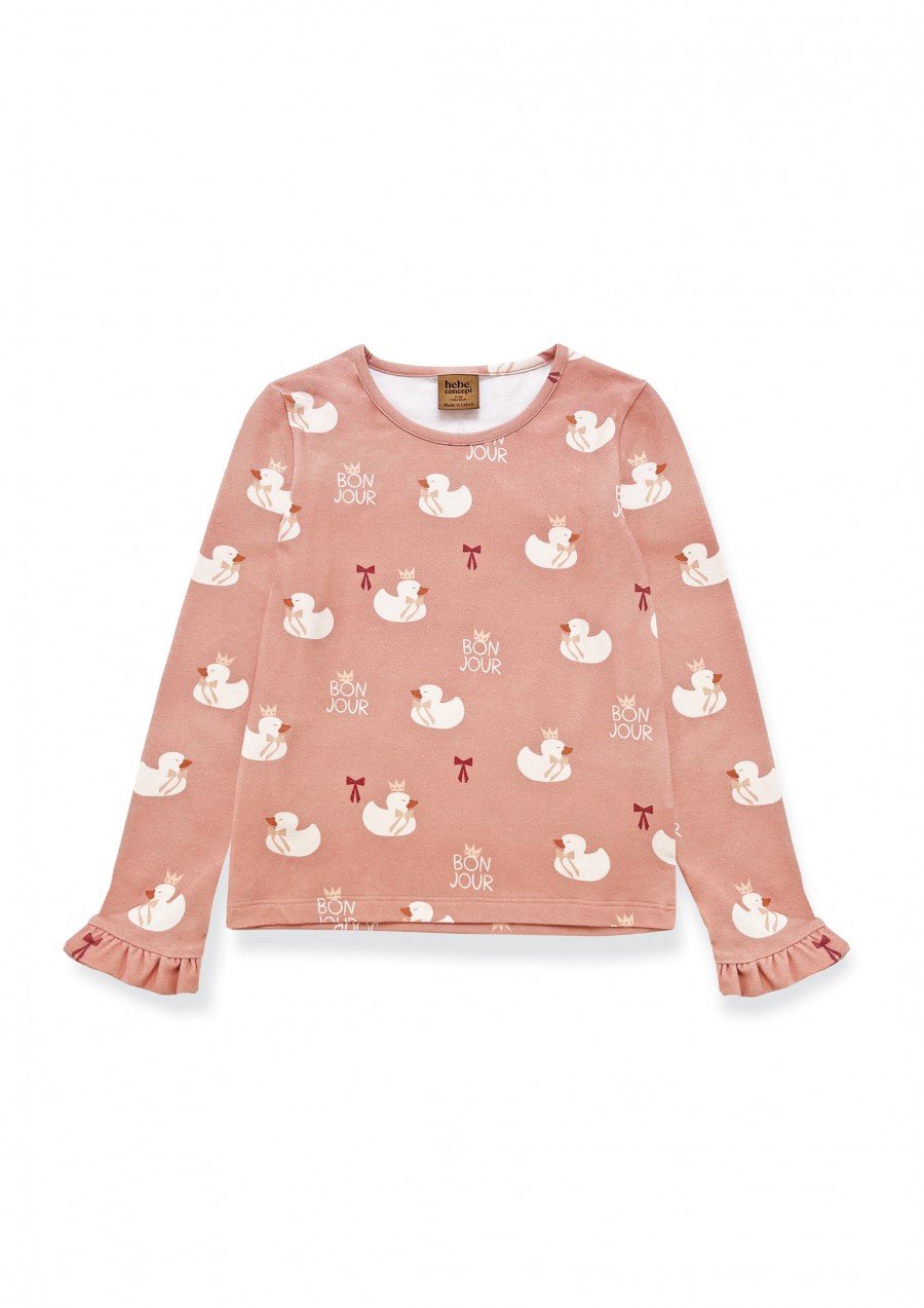 Top with all-over cat print 0181_F25153