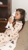 Dress with all-over festive print 0319_F25252