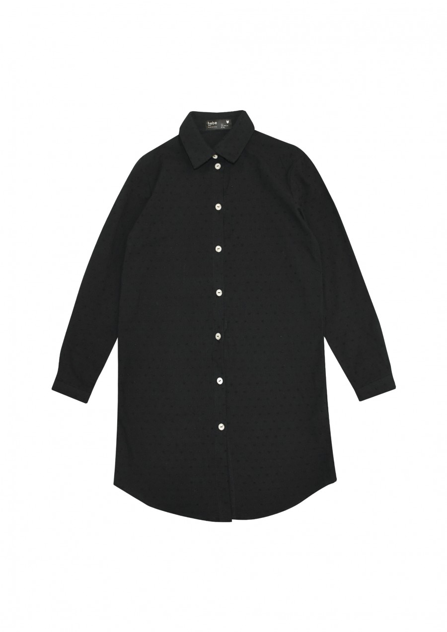 Shirt dress dotted black SS21265L