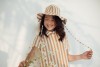 Sun hat with sandy brown stripes for girls SS24490