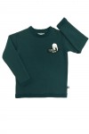 Green sweater with polar bear embroidery ZJA1001