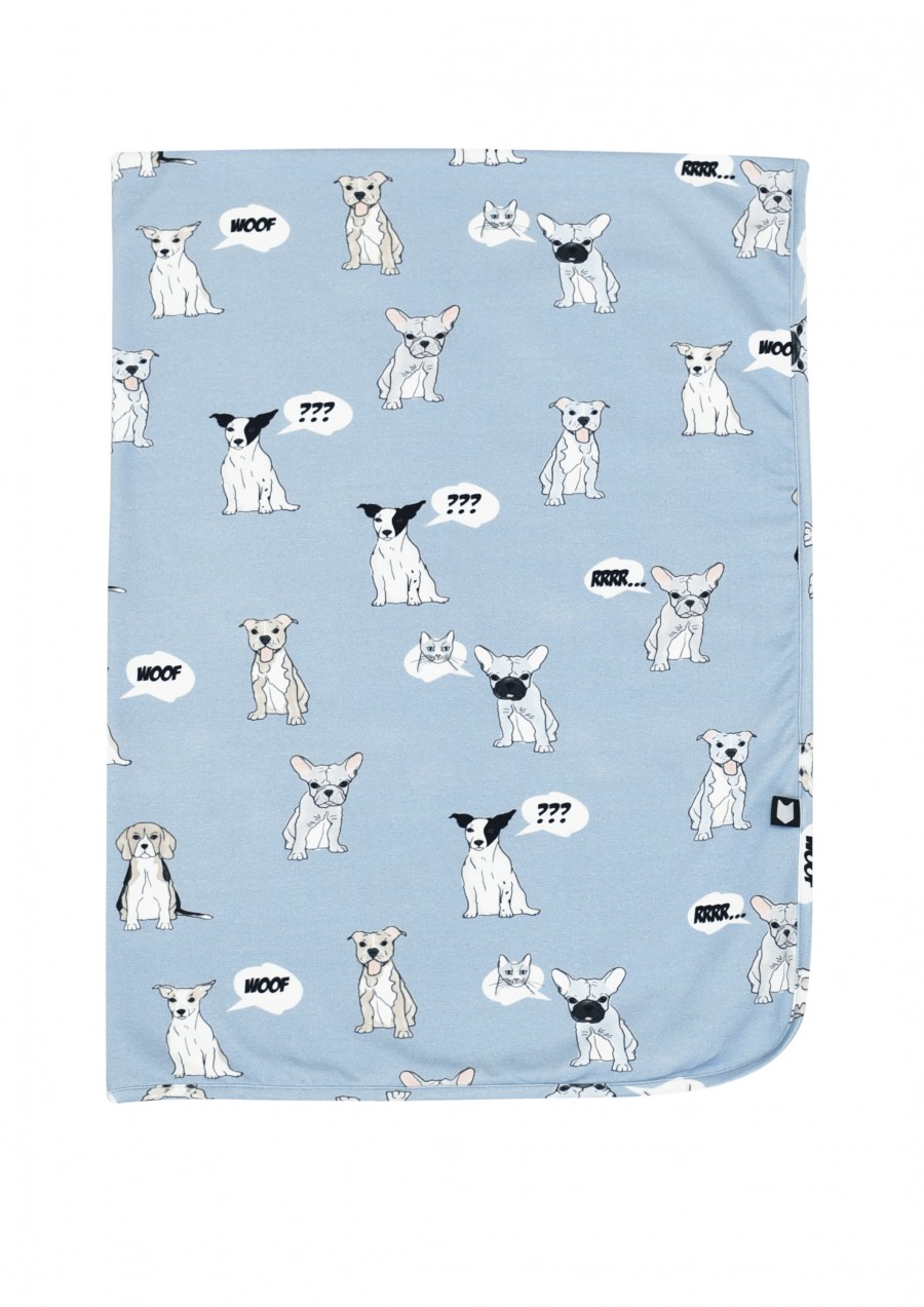 Blanket blue with dog print SS19042