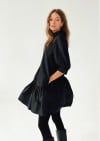 Dress black with frill for women FW24187