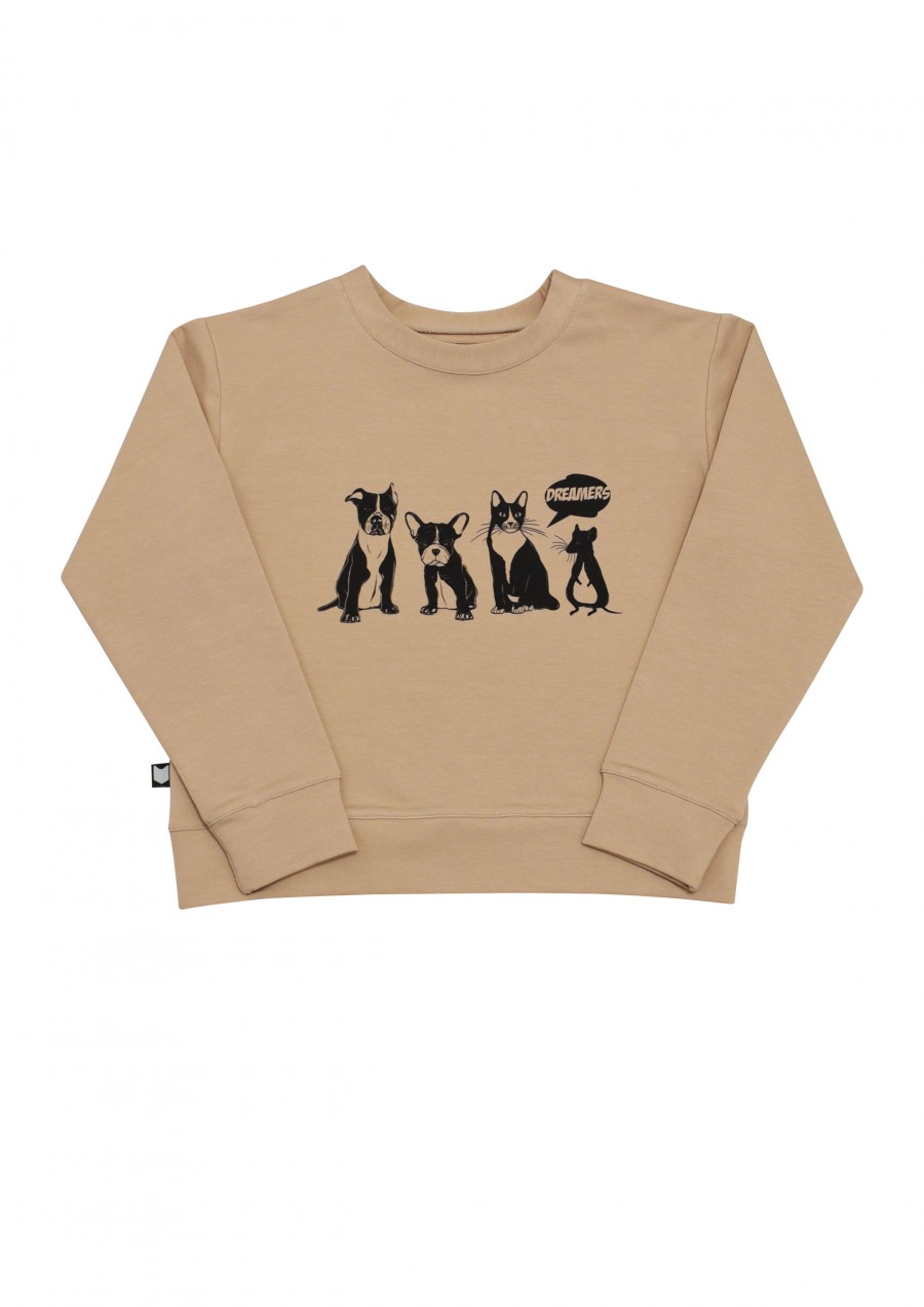 Short sweater beige with friends SS19130