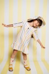 Dress with pastel stripes and embroidery SS23188L