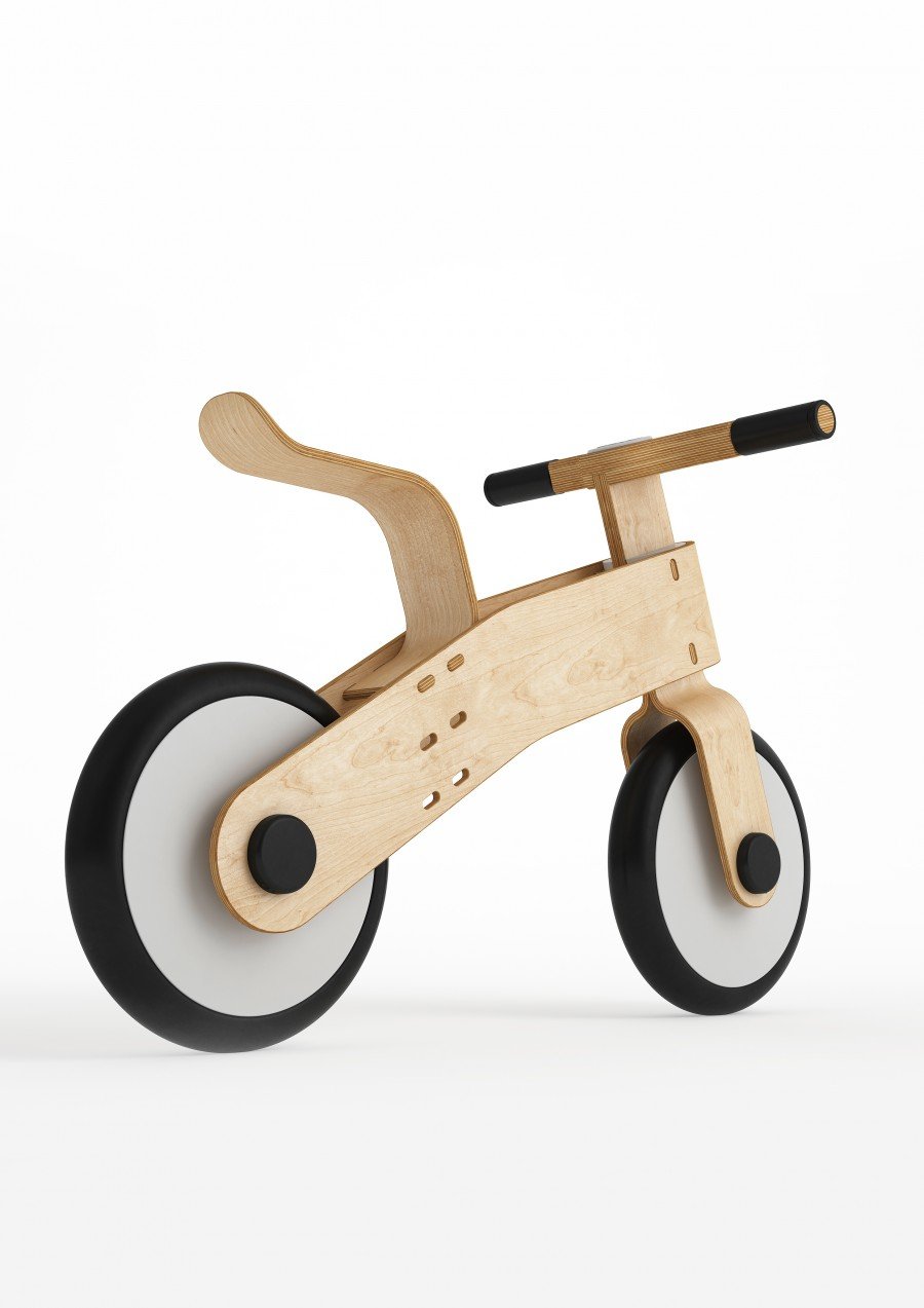 Choppy wooden balance bike black STUM01