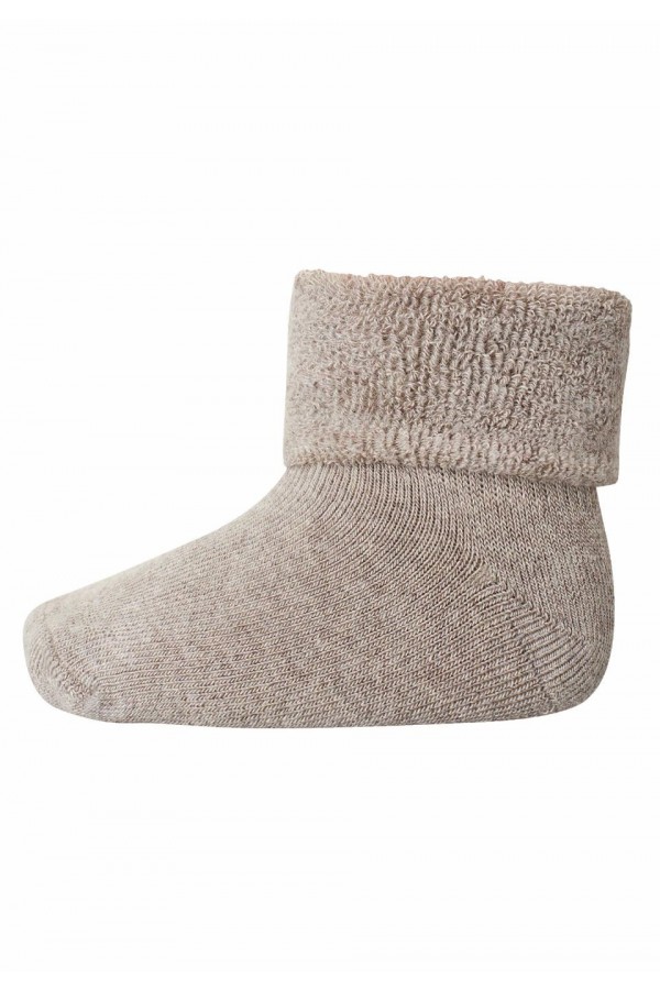 Cotton baby sock, light brown melange 709-0-489