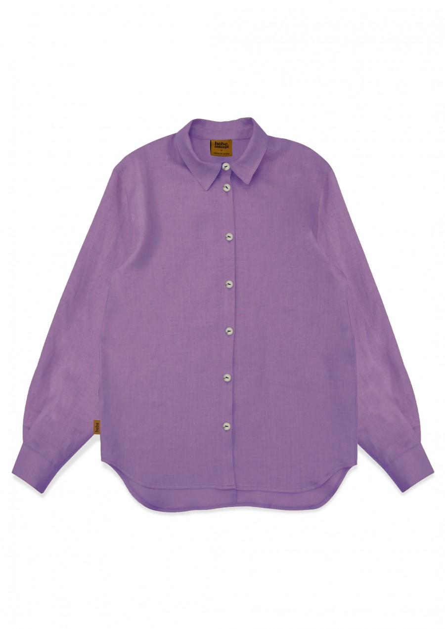 Shirt lilac linen for female SS24454