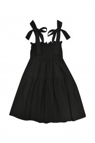 Dress dotted black with straps for female