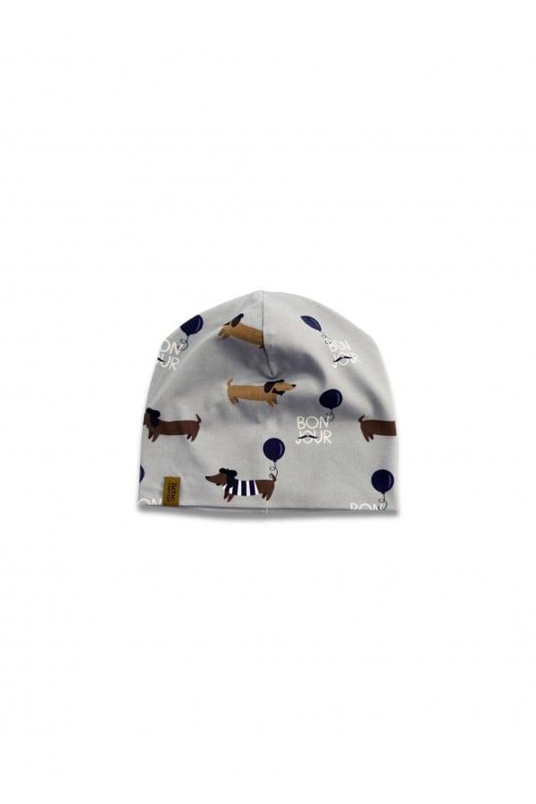 Hat with all-over dog print 0174_F25192