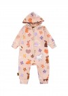 Hooded romper with allover unicorn print FW24120