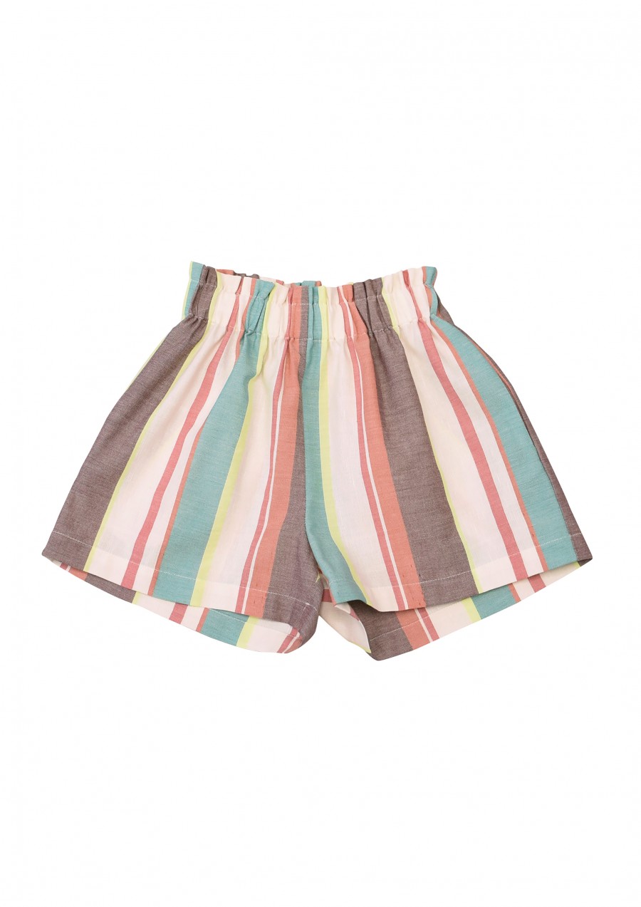 Shorts with pastel stripes for girls SS20017L