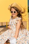 Dress with yellow floral print SS23044