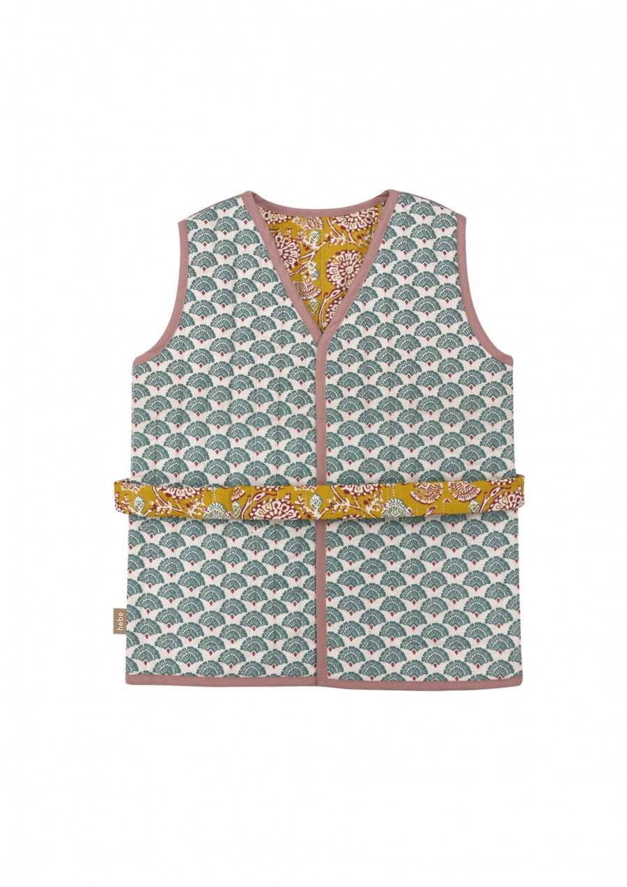 Vest quilted fabric with print for female SS23125