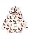 Hoodie with allover cat and dog print FW24036