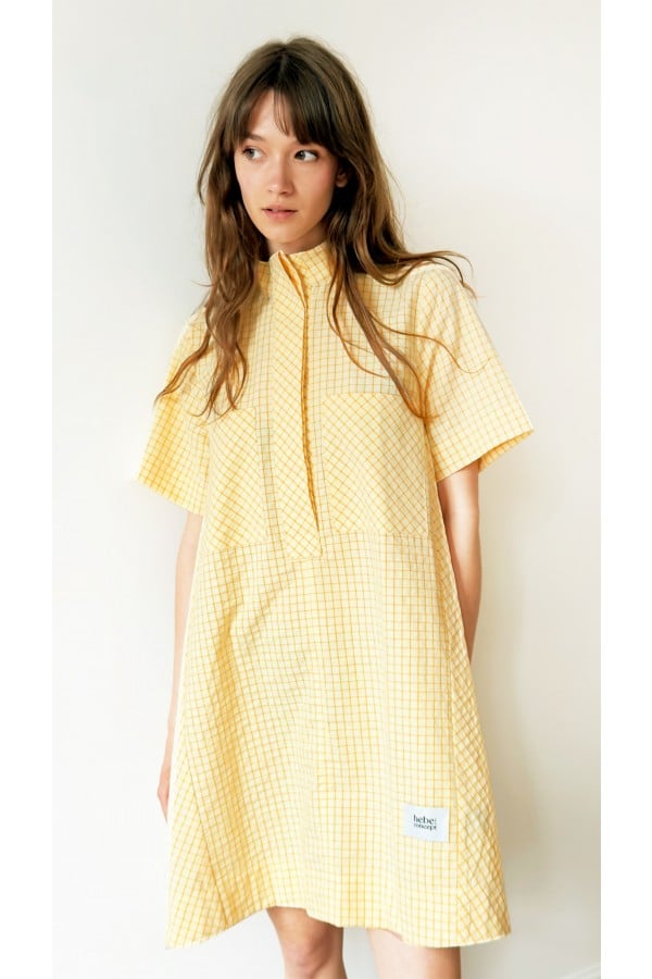 Dress short yellow checkered 0352_S25410