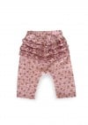 Muslin pants with ruffles on the back pink floral print 0297_F25133